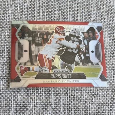 Chris Jones 2025 Panini Prizm Silver Lockdown! Insert #6 Kansas City Cheifs