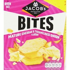 5 Pack Jacob's Bites Mature Cheddar & Caramelised Onion Crackers 125g x5 - Bulk