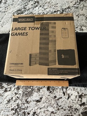 Giant Tower Stacking Game 4 Ft Tall - 54 Blocks, Carry Bag, Scoreboard Included