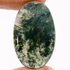 100% Natural Moss Agate Oval Shape Cabochon Gemstone 32 Ct. 32X20X5 mm UG-2235