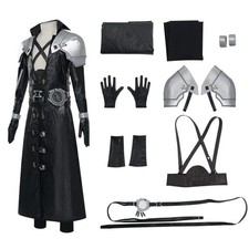 Final Fantasy Sephiroth Cosplay Anime Game Black Costume Halloween Performance