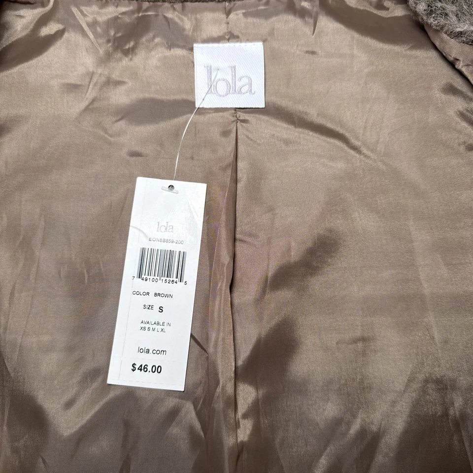 Chaleco LOLA Mujer Piel Sintética Marrón Tostado Sin Mangas Cierre Frontal Forrado Talla Pequeña Nuevo con Etiquetas Foto 2 de 4