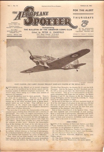 Aeroplane Spotter - Set of 12 - Jan-Mar 1941 (AS01) - Picture 11 of 12
