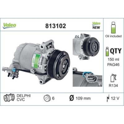 1x Kompressor, Klimaanlage VALEO 813102 passend für OPEL VAUXHALL