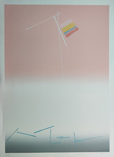 VALENTINO VAGO (1931-2018) Opera Serigrafia d' Arte GRAFICA cm 76 x 56 del 1986