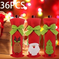 Wholesale 36pcs Christmas Wine Bottle Cover Bags Dinner Party Ornaments Gift Us Wholesale 36pcs Christmas Wine Bottle Cover Bags Dinner Party Ornaments Gift Us