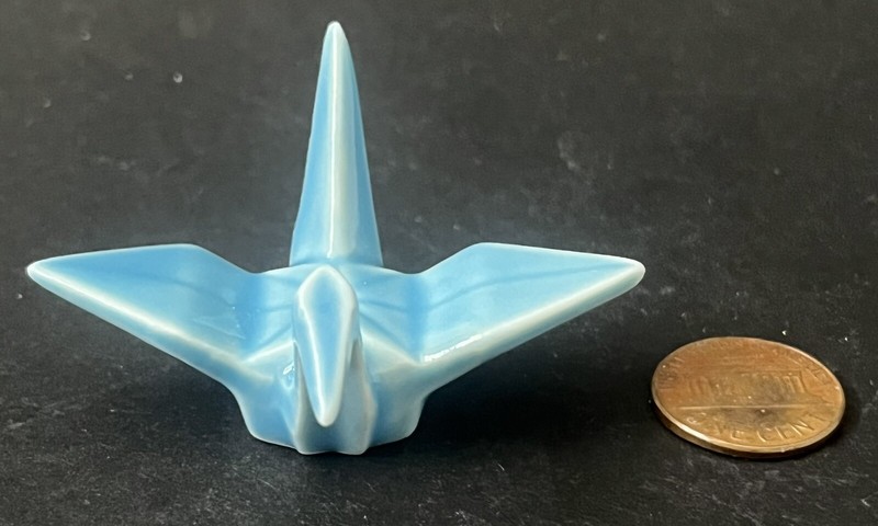 Nippon Kodo Origami Crane Incense Holder NEW Never Used Lite Blue