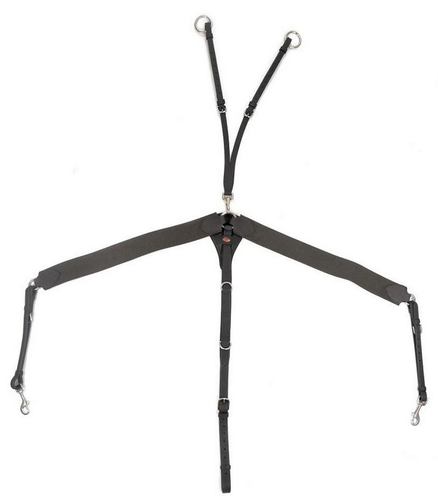 Whitaker Ready to Ride Elasticated Leather Breastplate Black/Havana - Picture 5 of 7