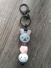 silicone bead keychain For A Bunny Lover Cute Beaded Great Gift Idea — photo 1