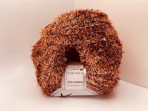 Metallic Glitz Bright Copper New Penny 82614 Ice Yarns Brush Short Lash 50g 437y - Picture 3 of 3