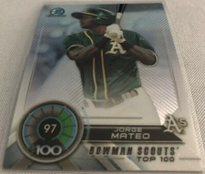 2018 Bowman Chrome Baseball Jorge Mateo Oakland Athletics Bowman Scouts #97