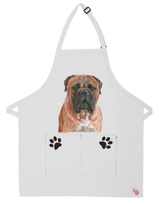 Bullmastiff Dog Apron Two Pocket Bib Apron with Adj Neck