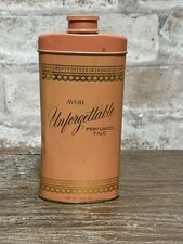 Avon Vintage 1970 Unforgettable Perfumed Talc Powder Tin With Powder Inside