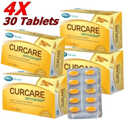 4X Mega Curcumin Tumeric Curcare Phytosome 250mg Anti inflamme Gastritis Enhance