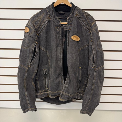 Cortech Men's Black Denim DSX Motorcycle Jacket w/ Pads, Size LG / 44 - Picture 9 of 23