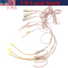 3 pcs Headset Microphone For Audio Technica Wireless System With Hirose 4-PIN