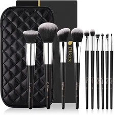 Ducare Makeup Brushes with Case 10Pcs Travel Makeup Brushset with Bag