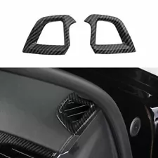 2PC Dashboard L&R Air Outlet Vent Trim ABS Carbon Fiber For Cadillac CT5 2020-24