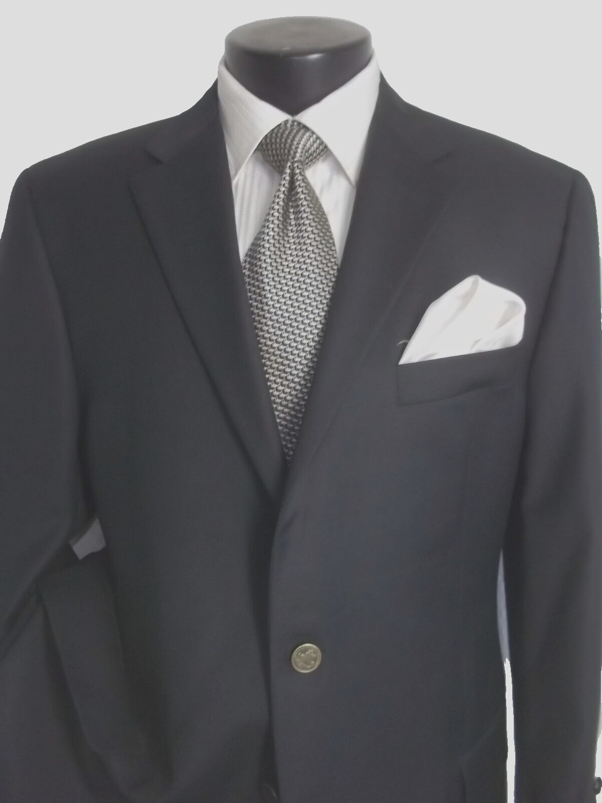 Hickey Freeman Solid Black 2 Button Side Vents Wo… - image 4