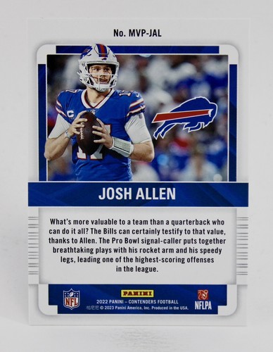 Josh Allen - 2022 Panini Contenders #MVP-JAL MVP Contenders NFL Card Bills - Picture 2 of 2