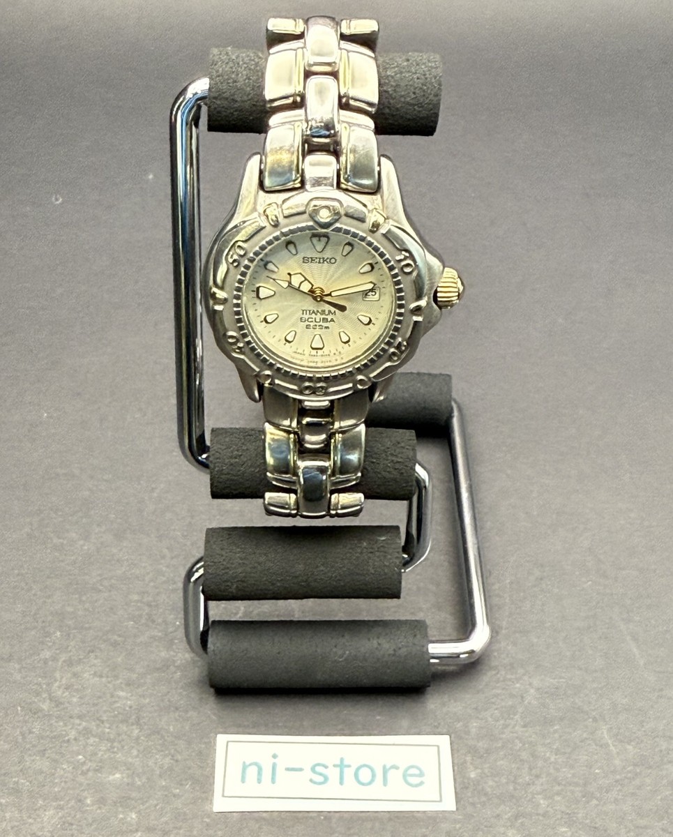 Vintage SEIKO SCUBA 7N85-0130 Womens Quartz White Dial