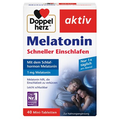 DOPPELHERZ Melatnin Schneller Einschlafen Mini Tabletten 40 St, 3,7 g
