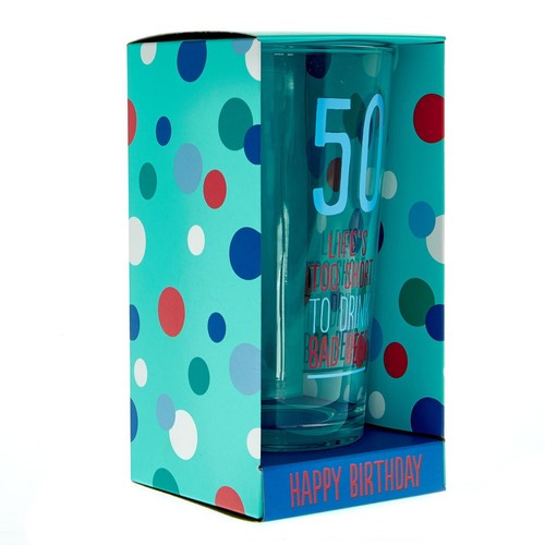 50th Birthday Pint Glass 50th Birthday Gift 50th Glass 50 pint glass - Picture 2 of 2