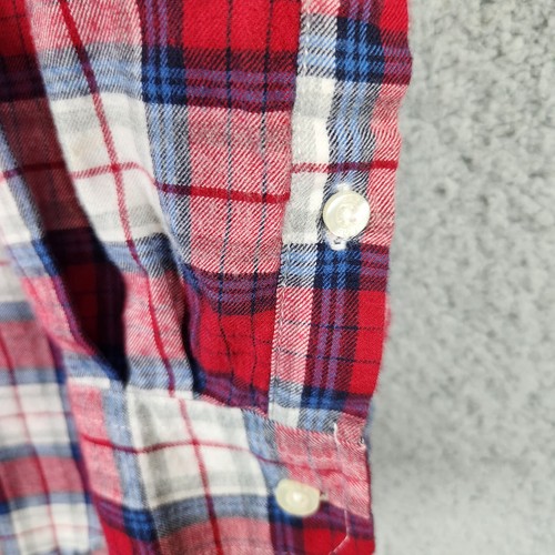 GAP KIDS Flannel Button Down Shirt XXL (14-16) Red Blue Gray Plaid Cotton NWT - Picture 5 of 10