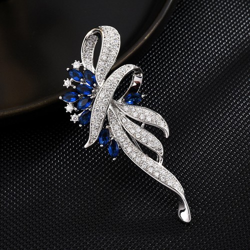 Flower Crystal Brooches Pins for Women Cocktail Evening Party Gold Plated New - Picture 13 of 14
