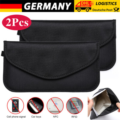 2 Stück Faraday Tasche RFID Strahlenschutz Autoschlüssel Handy Signal Blocker DE