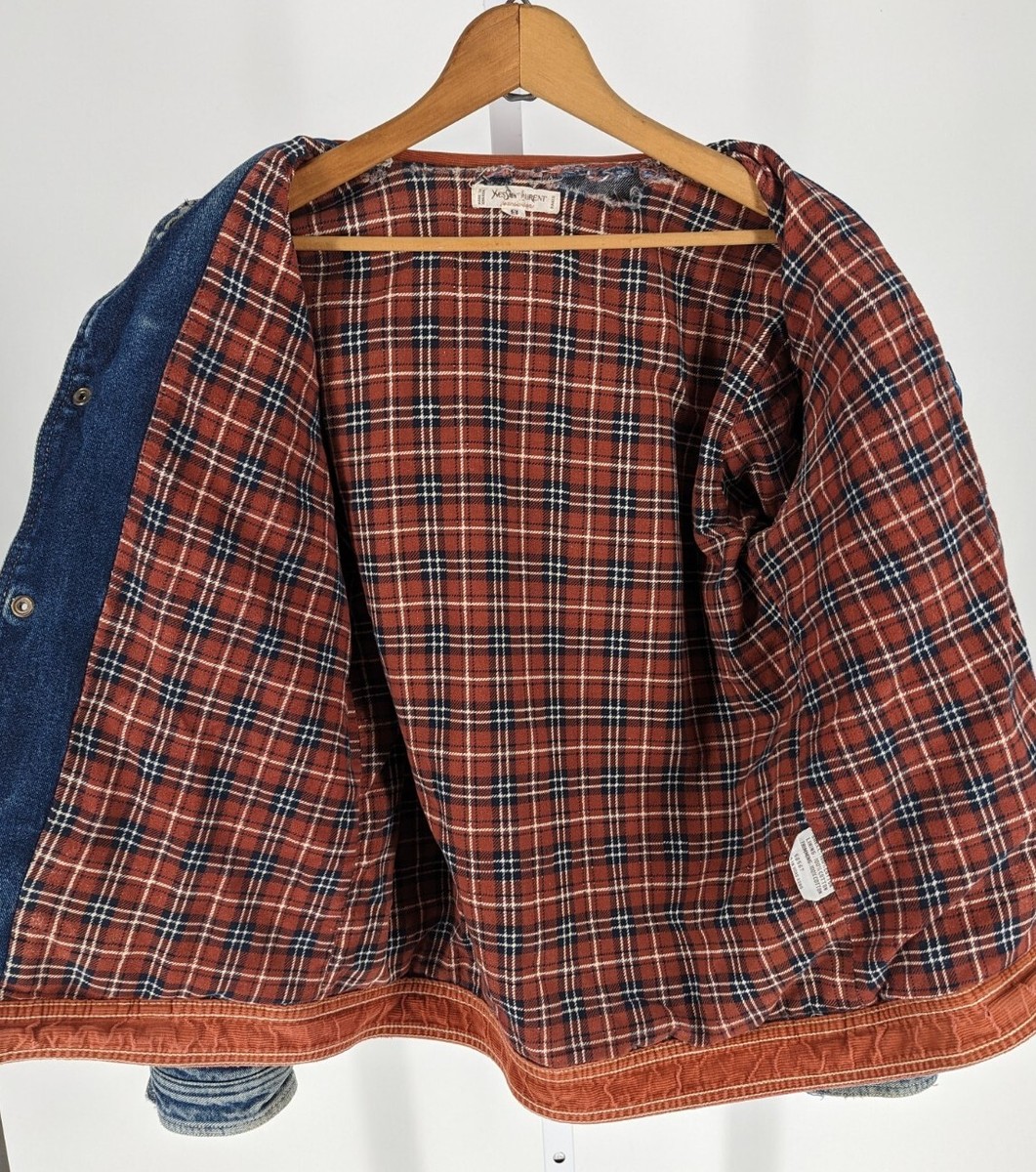 Yves Saint Laurent Vtg 80s Flannel Lined Corduroy Denim Yves Saint Laurent Vtg 80s Flannel Lined Corduroy Denim