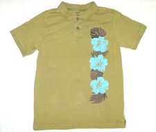 GYMBOREE boys SURF LEGEND polo shirt 12 green Tropical Flower