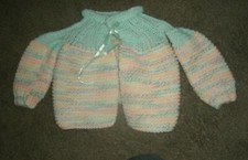 VINTAGE HAND KNIT SWEATER PASTEL COLORS' PERFECT FOR LARGE BABY DOLL'S