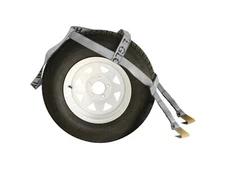 Demco Wheel Lift Strap with Flat Hooks | 2" Silver Webbing Replacement Tie Down
