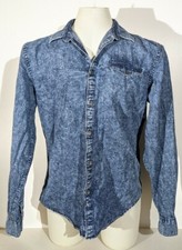 Vintage Calvin Klein Men's Denim Long Sleeve Button Front Shirt Size Large
