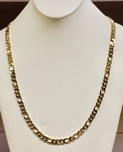 18k Solid Gold Handmade Figaro Curb 