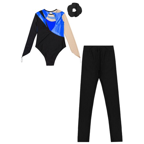 Children Girls Sets Patchwork Tracksuits Competition Outfits Long Sleeve 3Pcs - Picture 85 of 110