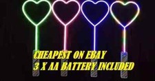 Heart LOVE Valentines Glow STICK Neon Signs Light Up Parties Events WITH BATTERY