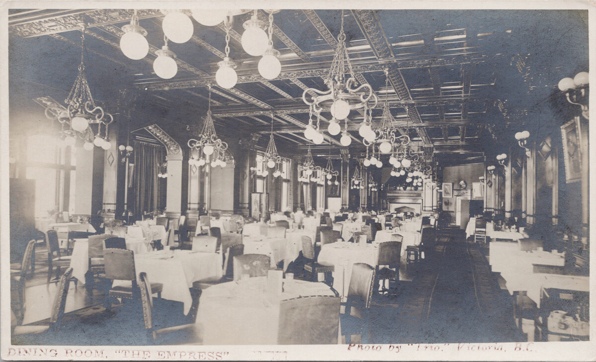 Victoria Bc The Empress Hotel Dining Room Vancouver Island Trio Rp Postcard E98