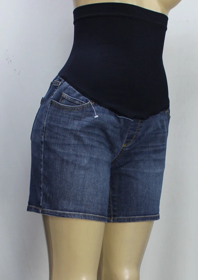 Pantalones Cortos Para Mujer Liz Lange Maternity Elastizados Denim Azul Talla S Foto 3 de 4