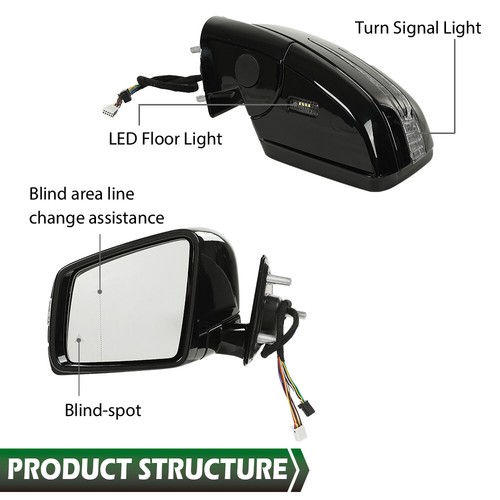 Fit For 05-11 Mercedes Benz W164 X164 ML GL Blind Spot Side View Mirror Assembly - Picture 3 of 13