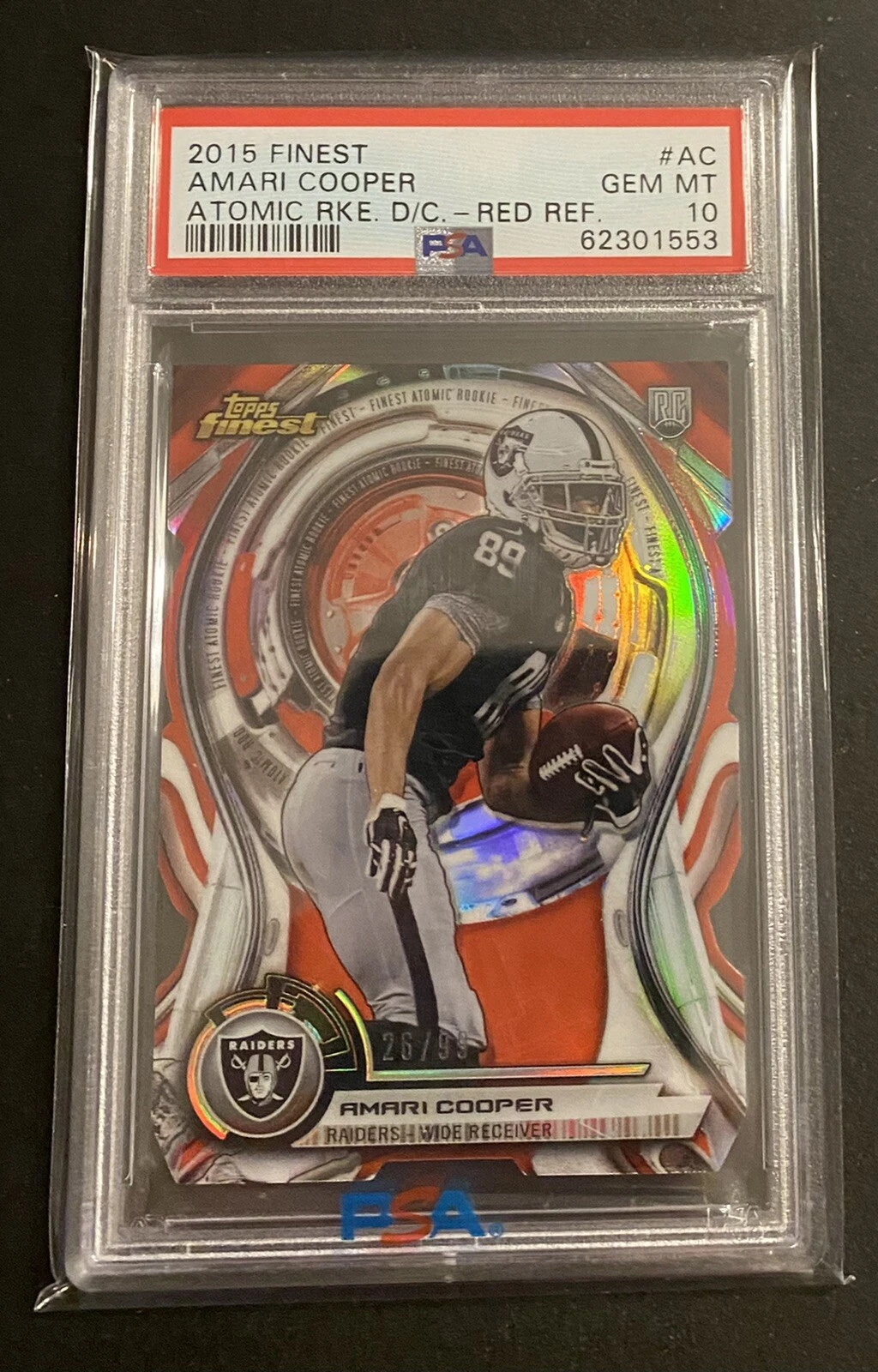 Amari Cooper Finest Atomic Rookie Die-Cut #AC Red Refractor