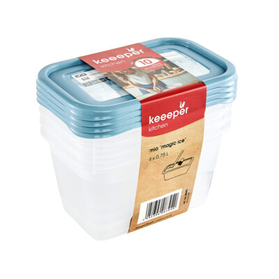 keeeper Tiefkühldosenset 4-teilig, Wiederbeschreibbarer Deckel, 4 x 750 ml, Mia