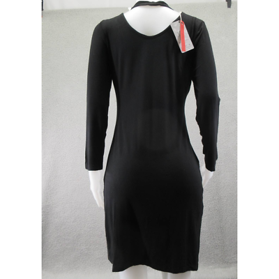 YYA Womens Sheath Dress Solid Black Choker Long Sleeve Knit XL Pullover New  | eBay