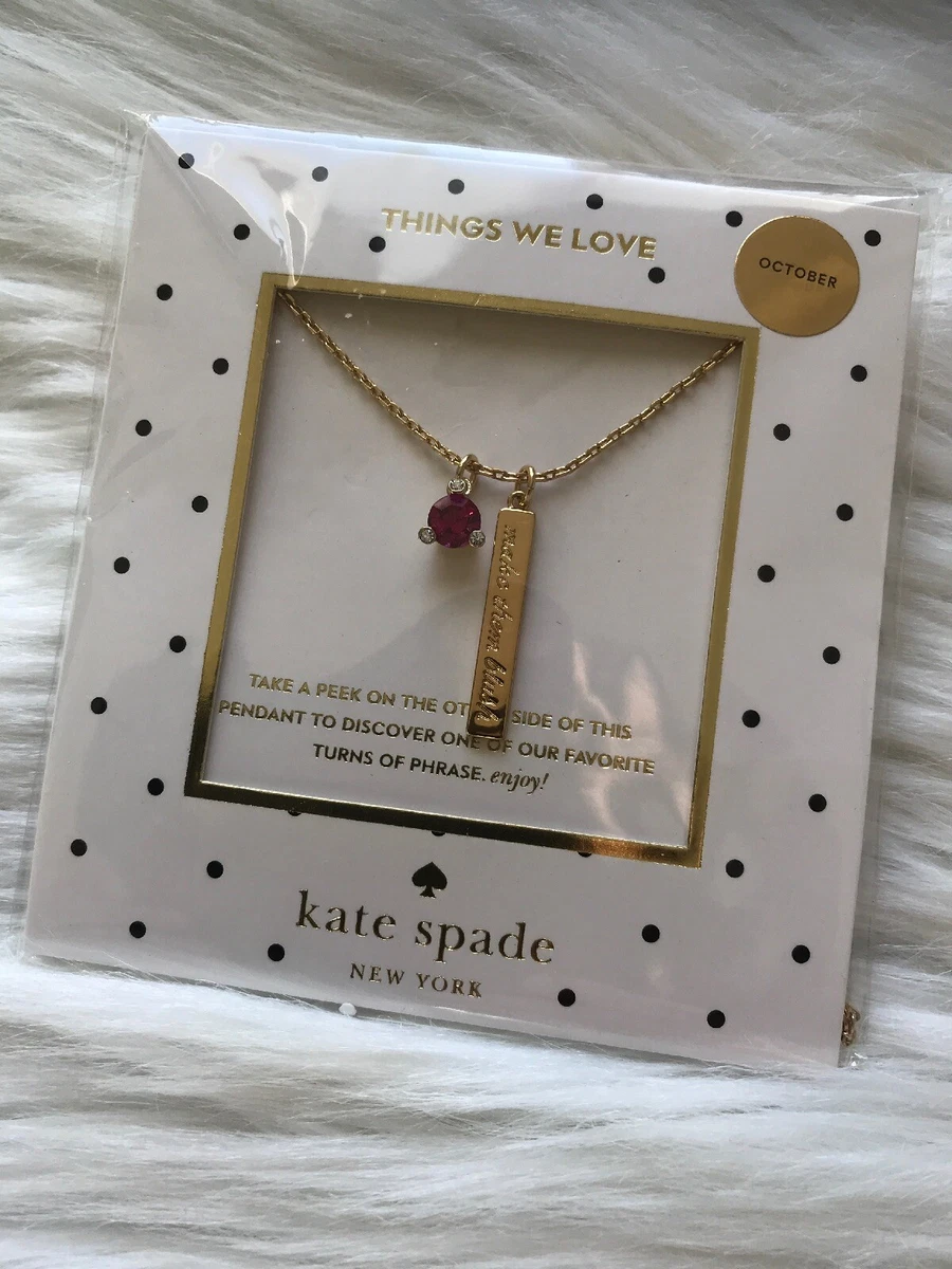 New Kate Spade born to be CZ Pink October pendant necklace Beautiful gift