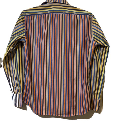 Chemise boutonnée homme AteSeta | 39 - 15,5 | Rayures multicolores | Made In Italy - Photo 6/8