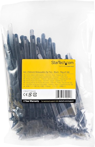 StarTech.com 6"(15cm) Reusable Cable Ties - 1/4"(7mm) wide, 1-3/8"(35mm) Bundle - Afbeelding 5 van 6