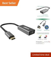 Plug-and-Play USB-C to Mini DisplayPort Adapter - Lightweight, Black, 4K Ready