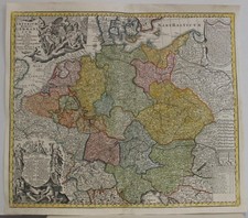 GERMANY GERMAN EMPIRE & CENTRAL EUROPE 1740 SEUTTER UNUSUAL ANTIQUE ORIGINAL MAP