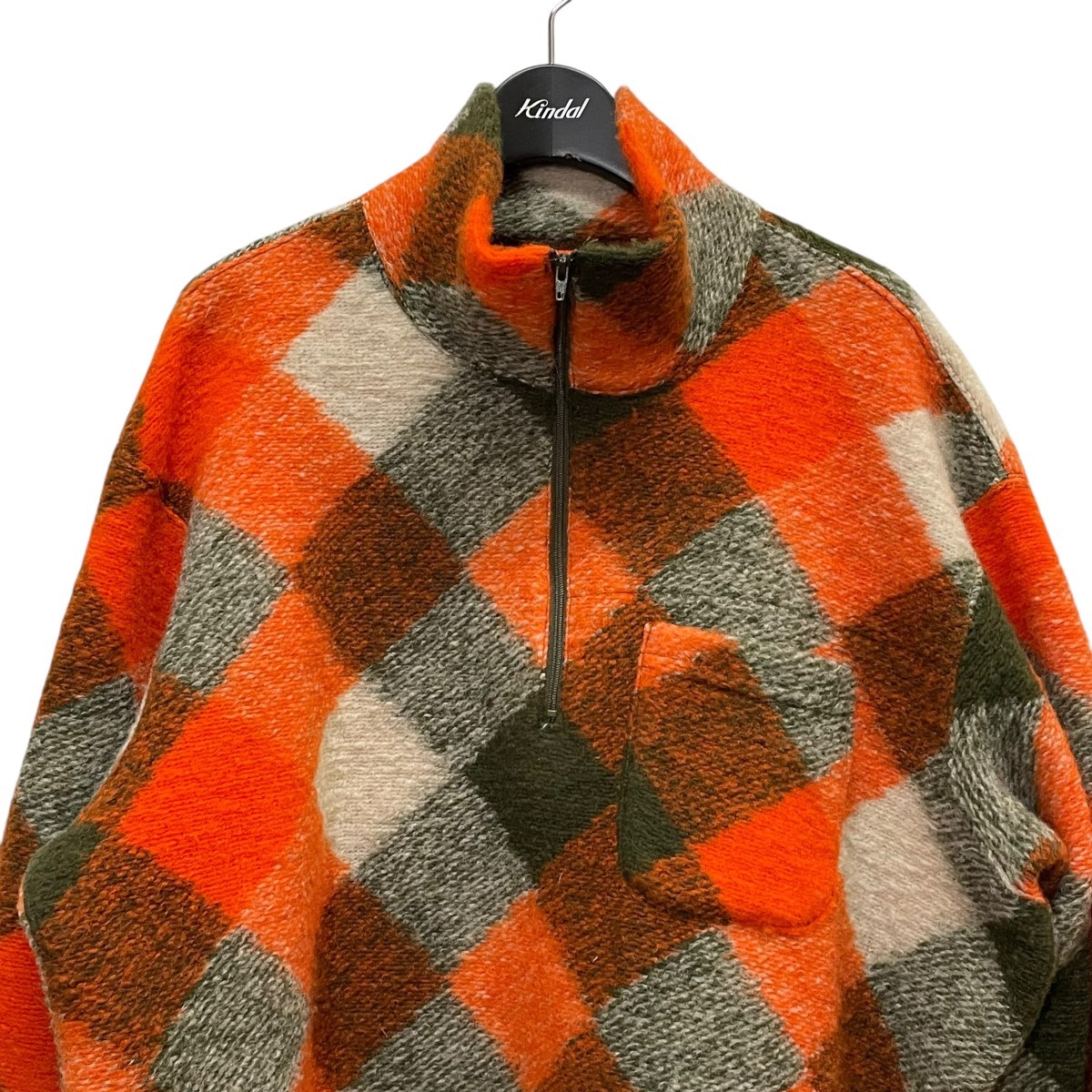 Engineered Garments Half Zip Pullover Orange Gree… - image 3
